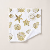 Beach Gold White Shells (Gant de toilette)