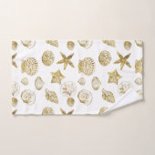 Beach Gold White Shells (Serviette à main)