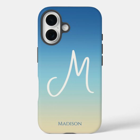 Beach Gradient Monogram  Case-Mate iPhone Case (Achterkant)