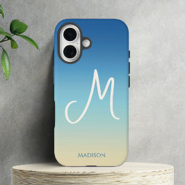 Beach Gradient Monogram  iPhone 16 Hoesje