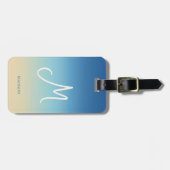 Beach Gradient Monogram Name  Bagagelabel (Voorkant horizontaal)