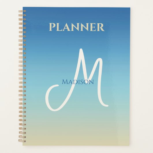 Beach Gradient Monogram  Planner (Voorkant)