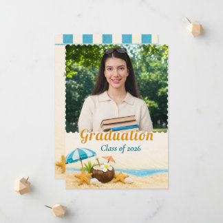 Beach Graduation 2026 Photo Announcement Aankondiging