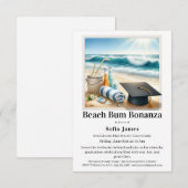 Beach Graduation Party Invitation Kaart (Voorkant / Achterkant)