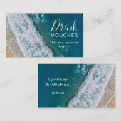 Beach Gratis Drink Voucher | Ocean Bar Token Visitekaartje (Voorkant / Achterkant)