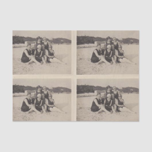 Beach Group 1920 foto Tissuepapier (Voorkant)