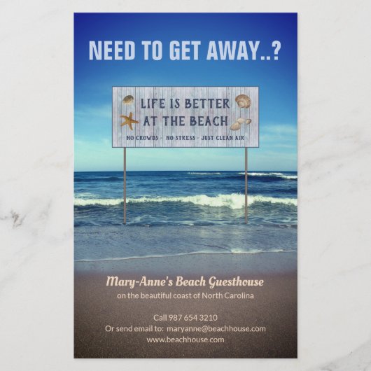 Beach Guest House Flyer (Voorkant)