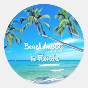 Beach happy in Florida magnet Ronde Sticker