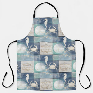 Beach Happy Place Blue Aqua Apron Schort