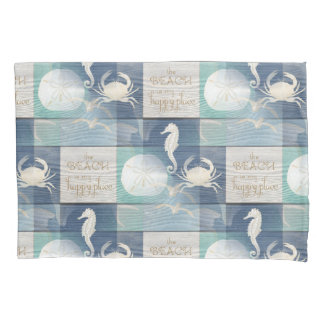 Beach Happy Place Blue Aqua Zee Pillowcase Kussensloop