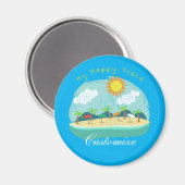 Beach Happy Place Thunder_Cove Magneet (Voorkant / Achterkant)