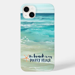 Beach Happy Place Waterverf Waves kustlijn Case-Mate iPhone 14 Plus Hoesje