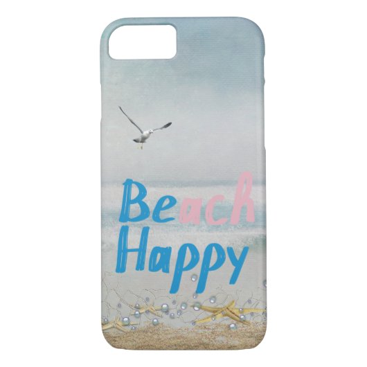 Beach Happy sterfish and seagull Case-Mate iPhone Case (Achterkant)
