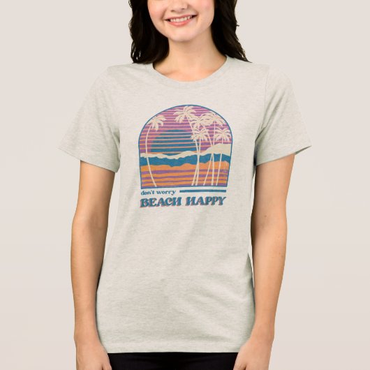 Beach Happy Tri-Blend Shirt (Voorkant)