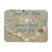 Beach hartstuk opslaan datum magneet (Horizontaal)