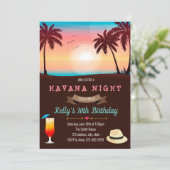 Beach havana partijuitnodiging kaart (Staand voorkant)