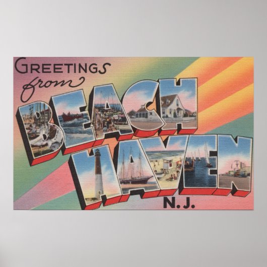 Beach Haven, New Jersey - grote brievenbussen Poster (Voorkant)