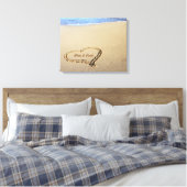 Beach Heart Canvas Afdrukken met aangepaste namen (Insitu (Slaapkamer))