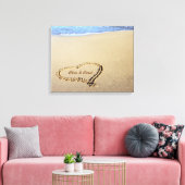 Beach Heart Canvas Afdrukken met aangepaste namen (Insitu (Woonkamer))
