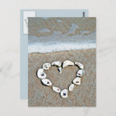 Beach Heart in Seashells Briefkaart (Voorkant / Achterkant)