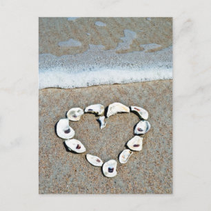 Beach Heart in Seashells Briefkaart