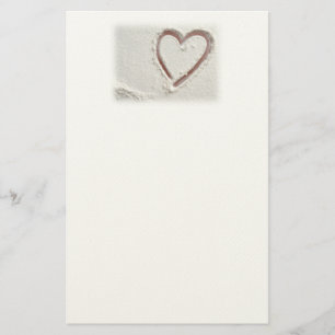 Beach Heart of Sand Wedding Briefpapier