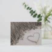 Beach Heart Sepia Postcard Briefkaart (Staand voorkant)