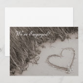 Beach Heart Sepia Verloving Aankondiging (Voorkant / Achterkant)
