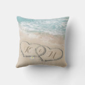 Beach Heart Weddenschap Couple Gift Kussen (Achterkant)