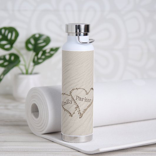 Beach Hearts in zand Waterfles (Yoga)