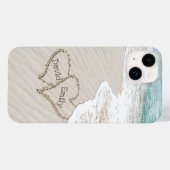 Beach Hearts met Namen Case-Mate iPhone Case (Achterkant (horizontaal))