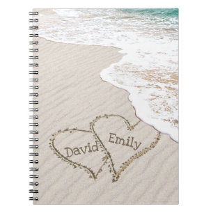 Beach Hearts met Namen Notitieboek