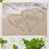 Beach Hearts Theedoek (Gevouwen)