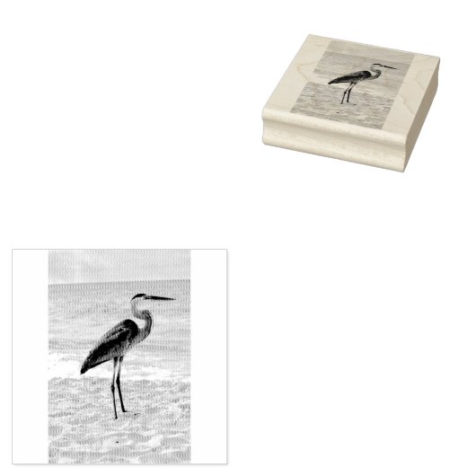 Beach Heron Rubberstempel (Gestempeld)