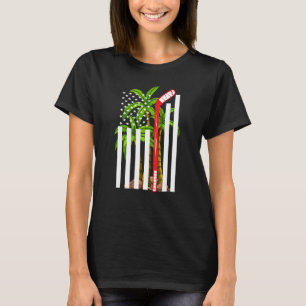 Beach Hockey American Flag Hockey Sticks T-shirt