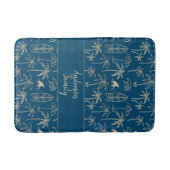 Beach holiday pattern and your name in beige badmat (Voorkant)