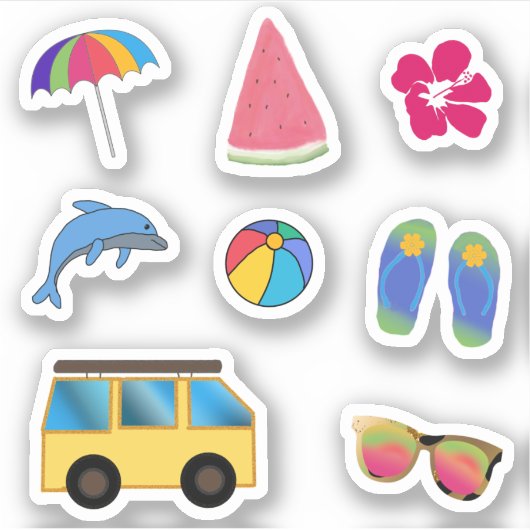 BEACH HOLIDAY VACATION PACK STICKER (Voorkant)