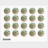 Beach Home Coastal Art Ronde Sticker (Vel)