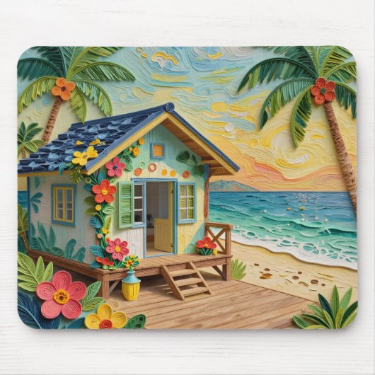 Beach Home Oceanic Coastal Art Muismat (Voorkant)