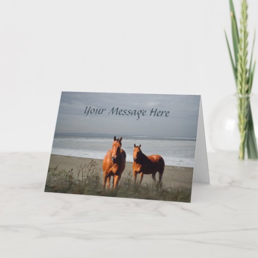 Beach Horses Wenskaart Kaart (Voorkant)