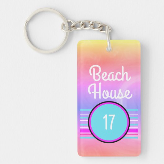 Beach House 80s Pastels Sleutelhanger (Voorkant)