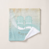 Beach House Adirondack Chaises Aqua Blue ID623 (Gant de toilette)