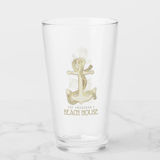 Beach House Anchor & Rope Gold ID623 Glas (Voorkant)