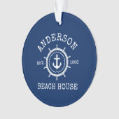 Beach House Ancre nautique corde Helm Blue (devant)