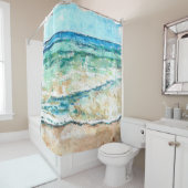 Beach House Art Côtier Douche Rideau (En situation)