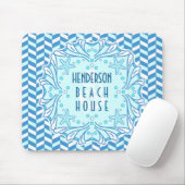 Beach House Art Deco Shell en Herringbone Custom Muismat (Met muis)