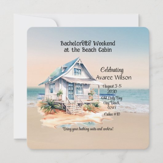 Beach House Bachelorette Party Invitation (Devant)