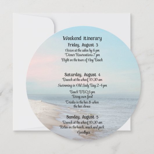 Beach House Bachelorette Party Invitation (Dos)