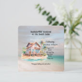 Beach House Bachelorette Party uitnodiging (Staand voorkant)