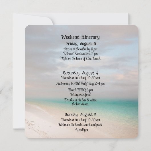 Beach House Bachelorette Party uitnodiging (Achterkant)